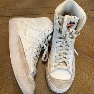 Nike Blazer Mid '77 GS White Leather/Suede Hi Top Shoes Youth Size 4.5